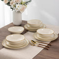 AmorArc Ceramic Dinnerware SetsHandmade Reactive Glaze Stoneware Plates and Bowls SetsHighly Scratch Resistant | Dishwasher &amp Microwave Safe Dishes SetService for 6 (18pc)