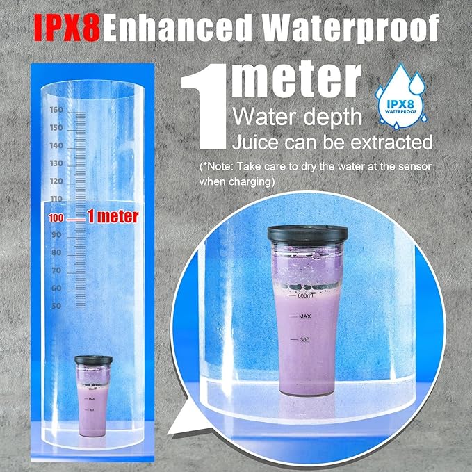 Portable Blender Cup with 6 Blades 4000mAh Battery 600ml Juice Compatible with 40oz Cups for Travel Gym Home