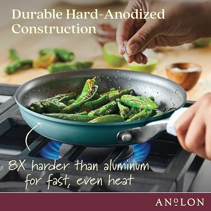 Anolon Achieve Hard Anodized Nonstick Frying Pan/Skillet 8.25 Inch Teal