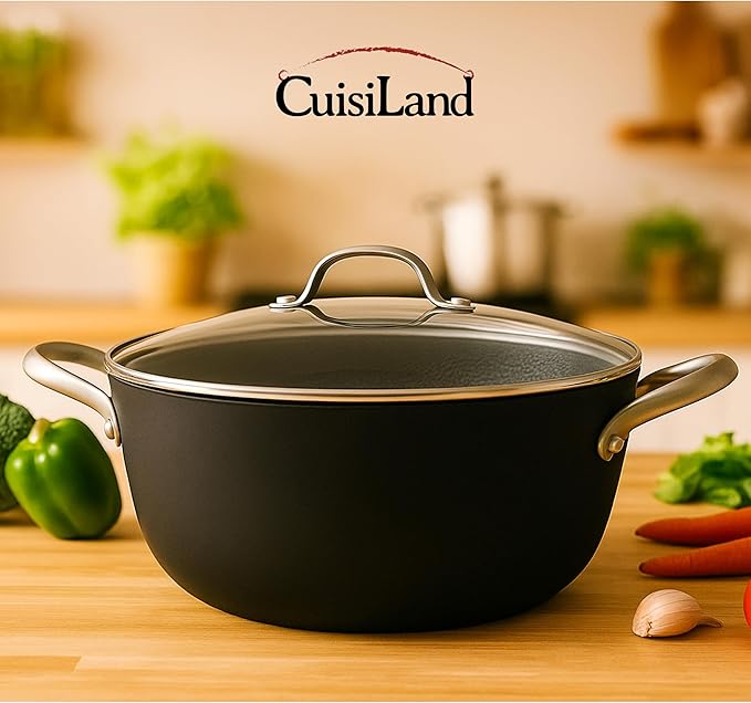 Cuisiland 4-Piece Honeycomb Cast Iron Cookware Set – 2.5QT/7.5'' Milk Pot 10 Frying Pan 10 Shallow Braising Pan &amp 5.5QT/10.5'' Casserole Pot Non-Stick Oven Safe Classic Heat Retention