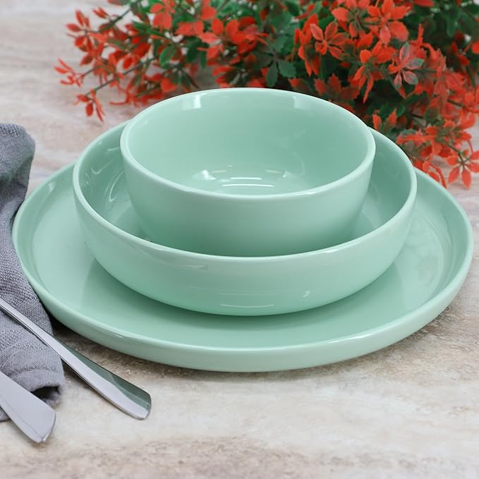 Elama Duncan 18 Piece Porcelain Dinnerware/Tableware Set Service for 6 (Mint)