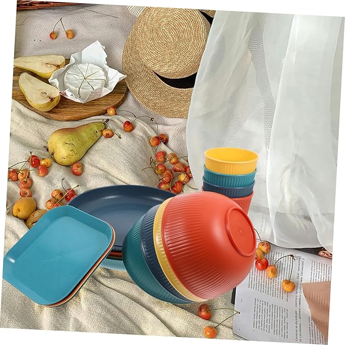 1set Unbreakable Dinnerware Set Plates Bowls and Cups for Outdoor Gatherings Camping and Parties Lightweight Stylish and Shatterproof Tableware