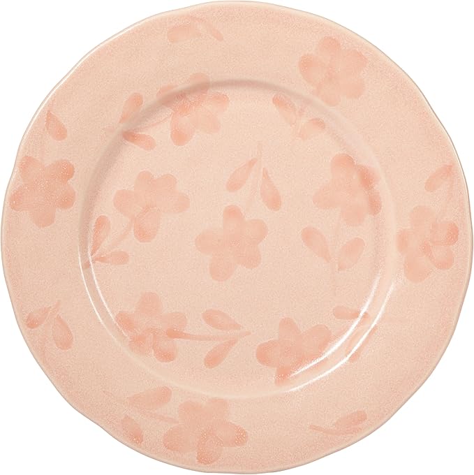 Bloomhouse - 2 Time Oprah's Favorite Things - Made in Portugal Hand Painted Dinnerware Set - Porto Petals 12 Piece (Service for 4) Floral Plates and Bowls Set - Blush Pink