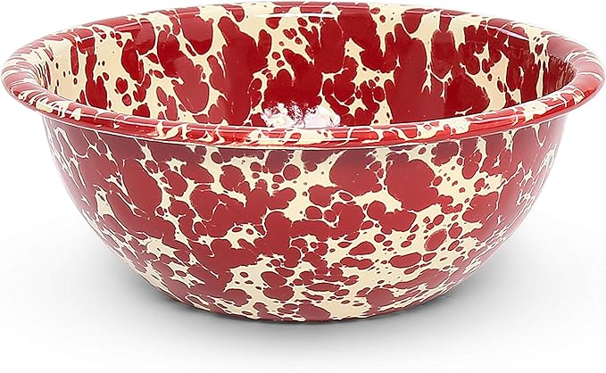Enamelware Starter Set 16 piece Burgundy/Cream Splatter