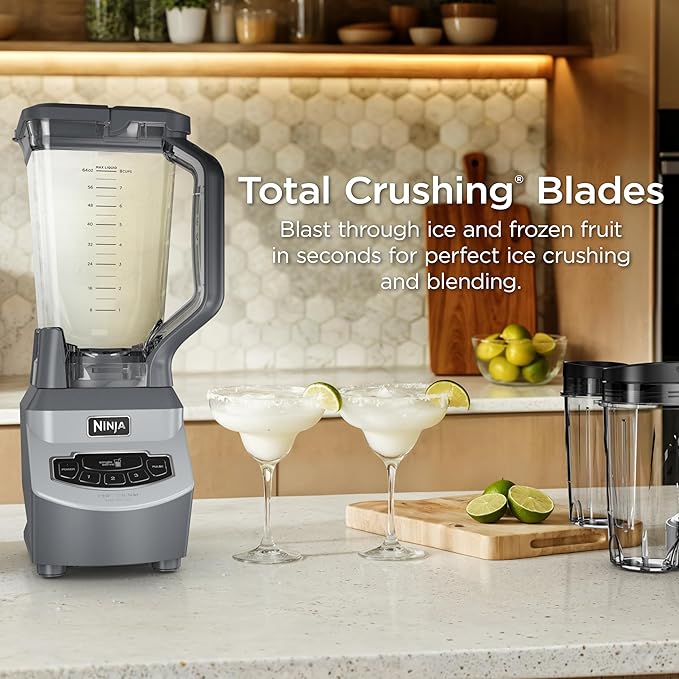 Ninja BL660 Professional Compact Smoothie &amp Food Processing Blender 1100-Watts 3 Functions -for Frozen Drinks Smoothies Sauces &amp More 72-oz.* Pitcher (2) 16-oz. To-Go Cups &amp Spout L