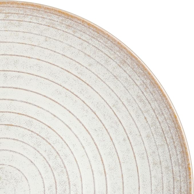 Gibson Elite 16 Piece Dreamweaver Double Bowl Terracotta Reactive Dinnerware Set - Sand Cream Service for 4 (16pcs)