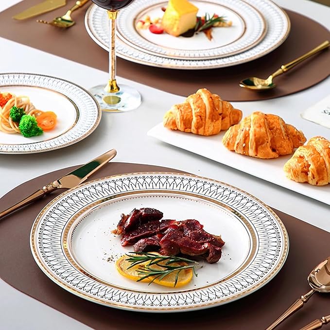 gold trim dinnerware set service for 4 16 pieces bone china dishes set elegant plate sets for wedding hotel business banquet housewarming