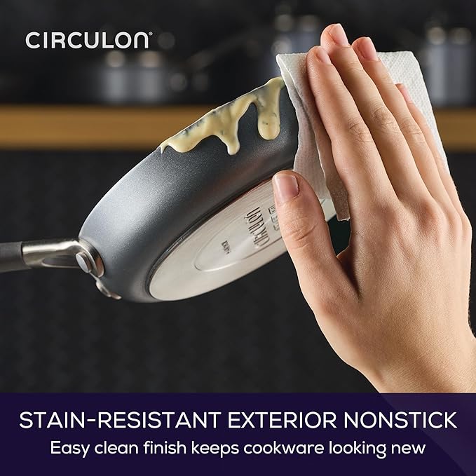 Circulon A1 Series with ScratchDefense Technology Nonstick Induction Mini Frying Pan/Skillet Metal Utensil Safe 6.25 Inch Open Fry Pan - Graphite