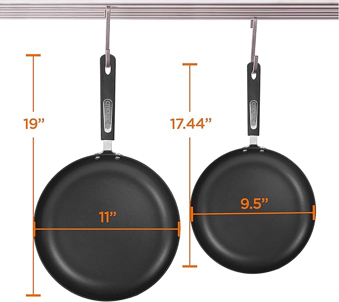 CH-AP2 2-Piece Hard-Anodized Non-Stick Fry Pan Cookware Set Black