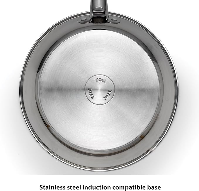 T-fal Performa Stainless Steel Cookware Set 12 Piece Induction Oven Broiler Safe 500F Pots and Pans Dishwasher Safe Silver