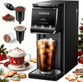 Hot &amp Iced Single Serve Coffee Maker K Cup Pod Coffee Maker Compatible with Grounds Reusable Filter 6–16oz Brew Sizes Large 40oz Water Tank Easy to Use Black