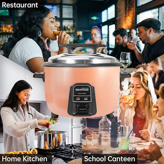 Wantjoin Rice cooker Stainless Rice Cooker &amp Warmer Commercial Rice cooker for party and family(10L capacity for 4.2L rice42CUPS) Brown