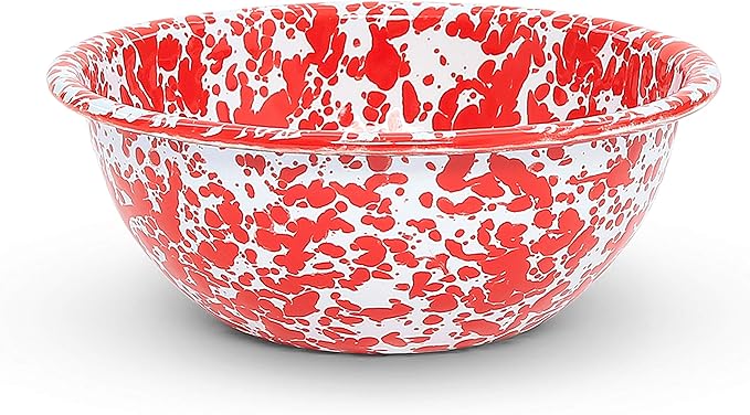 Enamelware Starter Set 16 piece Red/White Splatter