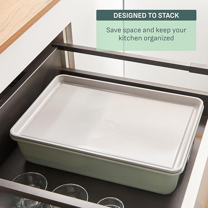 T-fal Refresh Ceramic Nonstick Mint Green 12 Piece Cookware Set + 5 Piece Bakeware Set.