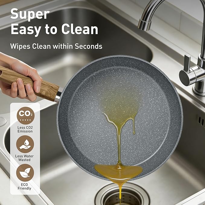 DishDelight Induction Pots and Pans Set Non Stick 30 Piece Nonstick Kitchen Cookware Sets Gray Cooking Pan Set PFOA &amp PFOS Free