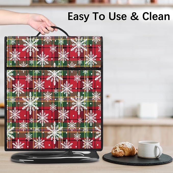 cfpolar Kitchen Aid Mixer Cover Compatible with 6-8 Quarts Christmas Snowflakes Xmas Stand Mixer Cover Kitchen Aid Mixers Accessories Appliance Organizer Bag Dust Covers with Zipper Pocket