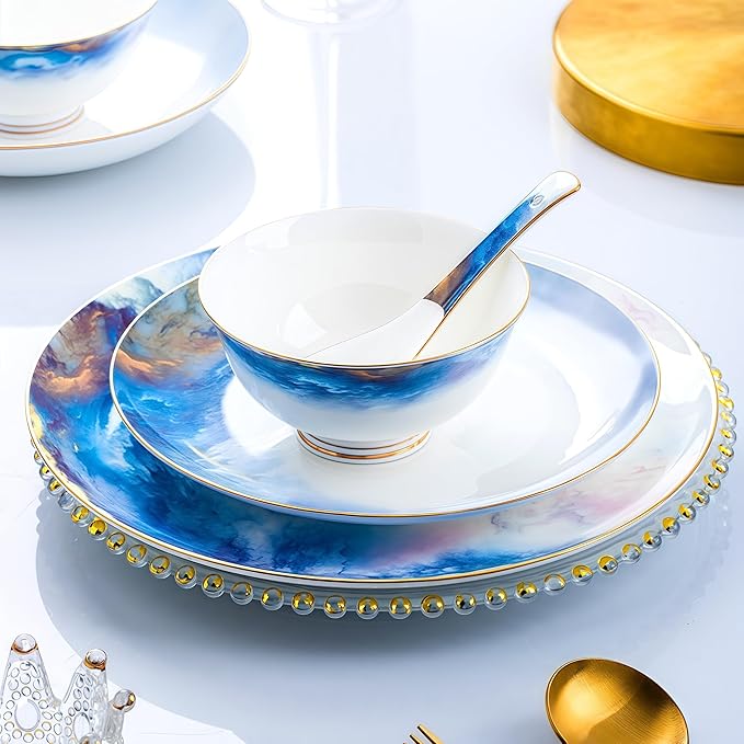 70 Pcs Top Ceramic Bone China Dinnerware Set Fine China Dinnerware Sets Ceramic Tableware Set Chinese Gifts