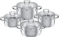 Silit 2109273608 Toskana Glass Lid Pot Set Silver 4-Piece