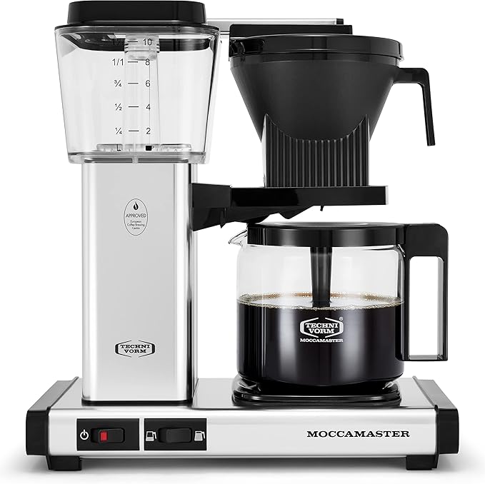 Technivorm Moccamaster 49520 KM5 Burr Coffee Grinder Polished Silver &amp 53941 KBGV Select 10-Cup Coffee Maker Polished Silver 40 ounce 1.25l