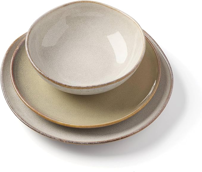 Oneida 899208 Organic Shades Oatmeal 18-Piece Dinnerware Set Service For 6