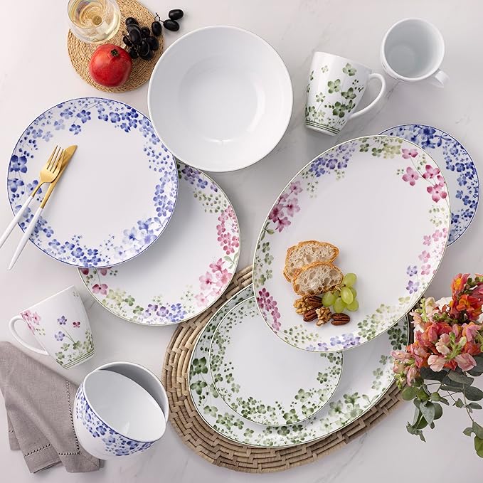 Noritake Bloomington Road Colorful 12-Piece Dinnerware Set Service for 4