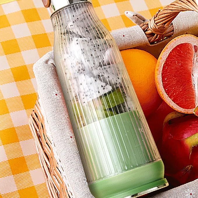 Portable Juice Blender 380ml with Stainless Steel Blades Detachable and USB Rechargeable 1300mAh Battery Perfect for Kitchen Office and Outdoor Use