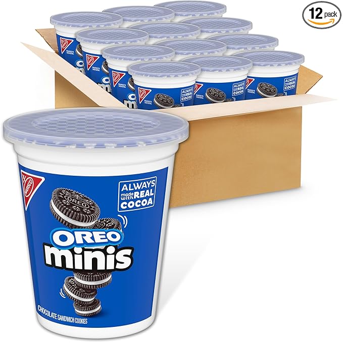 OREO Minis Chocolate Sandwich Cookies 12 - 3.5 oz Snack Cups