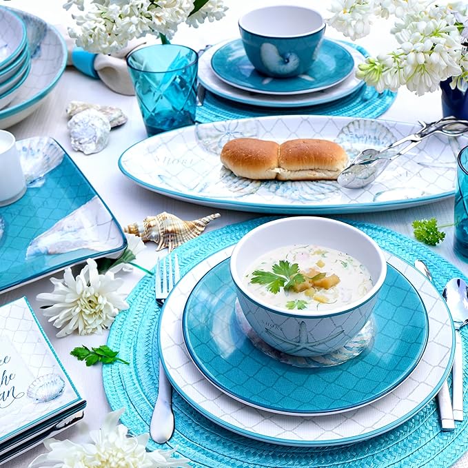 Certified International Ocean View 16 Piece Dinnerware Set Serice for 4