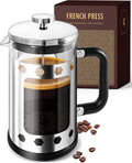 Gracie's Finest French Press Coffee Maker - Large 34 oz. Glass Coffee Pot Carafe with Stainless Steel Filter - French Press Coffee at Home or Office - Dishwasher Safe