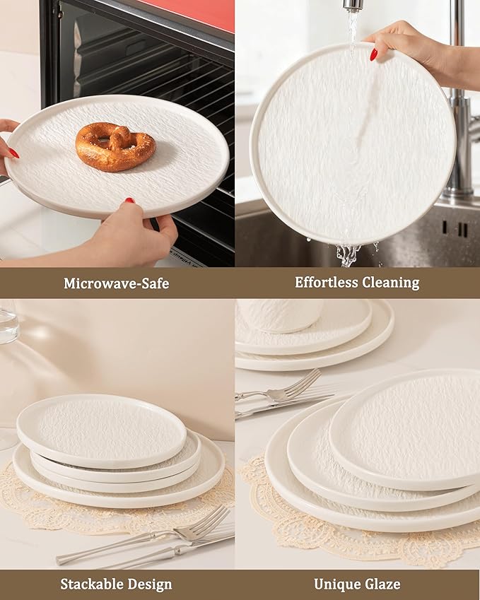 Dinnerware sets plates and bowls sets modern platesCeramic Dinnerware Sets12 Pieces Porcelain Lightweight PlatesScratch Resistant Dish Set (style - 9 4 - Set (12pcs))