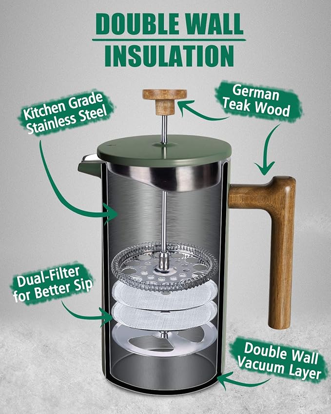 POLIVIAR French Press Coffee Maker &amp Tea Kettle