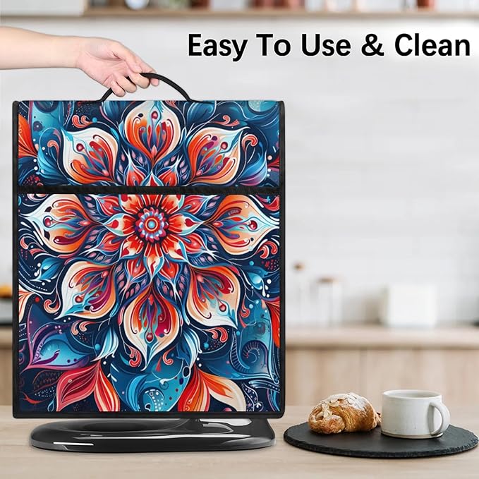 cfpolar Kitchen Aid Mixer Cover Compatible with 6-8 Quarts Ethnic Colorful Mandala Stand Mixer Cover Kitchen Aid Mixers Accessories Appliance Organizer Bag Dust Covers with Zipper Pocket