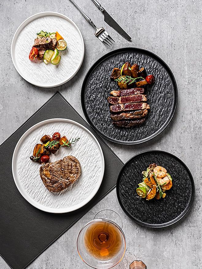 Matte Ceramic Dinnerware set for 4 16 Pieces Kitchen Plates and Bowls Set Porcelain Dish set for 4 Dishware Sets Stoneware Dinner Plates Sets Platos de Cocina Vajilla