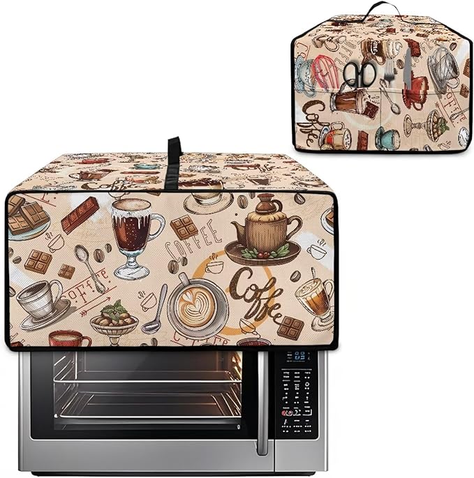 Doojoayie Coffee Appliance Dust Cover 4 Slice Toaster Cover Small Appliance Dust Protector for Toaster Oven/Bread Making Machine/Air Fryer