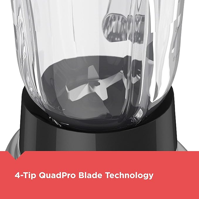 BLACK+DECKER PowerCrush Multi-Function Blender with 6-Cup Glass Jar 4 Speed Settings Silver