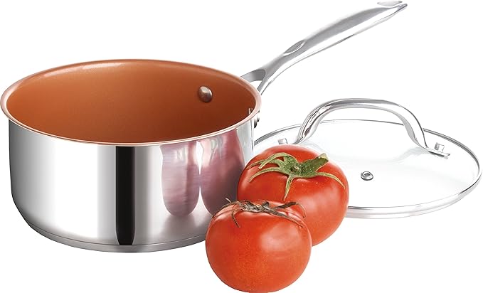 Redwood Copper 7 Piece Stainless Steel Cookware Set with Ceramic Titanium Non Stick 1