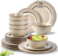 GBHOME Ceramic Dinnerware Sets 18 Piece Embossed Elegant Stoneware Plates and Bowls Sets Housewarming Wedding Gift | Dishwasher &amp Microwave Safe | Dishes Set Service for 6