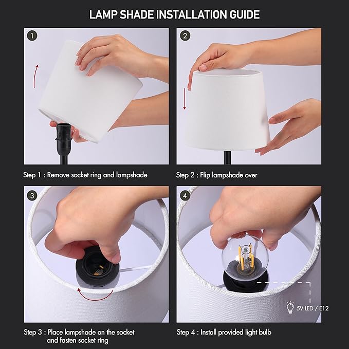 O’Bright Seraph mini – Cordless LED Table Lamp with Dimmer Built-in Rechargeable Battery 3-Level Brightness Patio Table Lamp Bedside Night Lamp Ambient Light for Restaurant Black