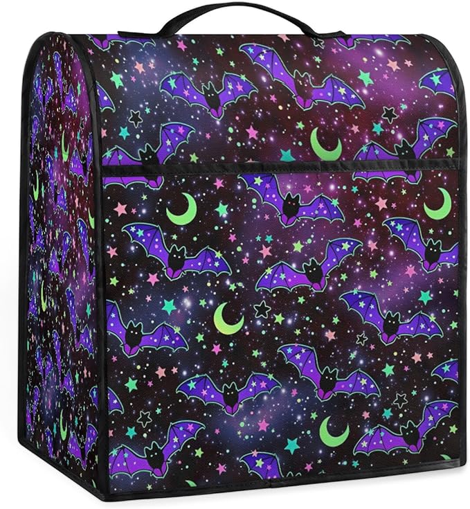 cfpolar Kitchen Aid Mixer Cover Compatible with 6-8 Quarts Bat Galaxy Moon Flower Stand Mixer Cover Kitchen Aid Mixers Accessories Appliance Organizer Bag Dust Covers with Zipper Pocket