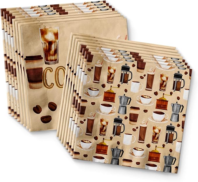 Coffee Birthday Party Supplies Set Plates Napkins Cups Tableware Kit for 16