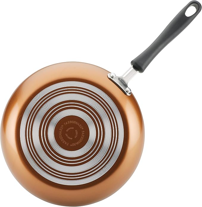 Farberware Cookstart DiamondMax Nonstick Cookware/Pots and Pans Set Dishwasher Safe Includes Baking Pan and Cooking Tools 15 Piece - Copper