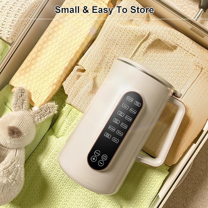 Soy Milk Maker 12h Reservation Plant Milkmaker Electric Kettle With Six Preset Functions And Led Display Tea Milk Machine Blender One Button Use (With 2 Cups)