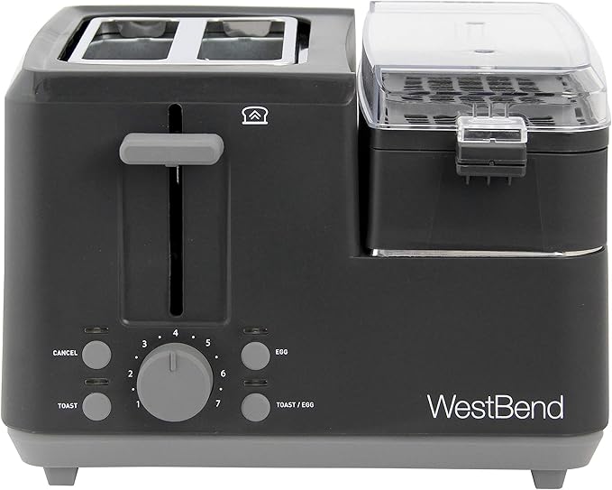 West Bend 78500 Breakfast Station Wide Slot Toaster 2-Slice Black &amp Madesmart Classic Large Silverware Tray - Granite |CLASSIC COLLECTION | 6-Compartments| Kitchen Drawer Organizer