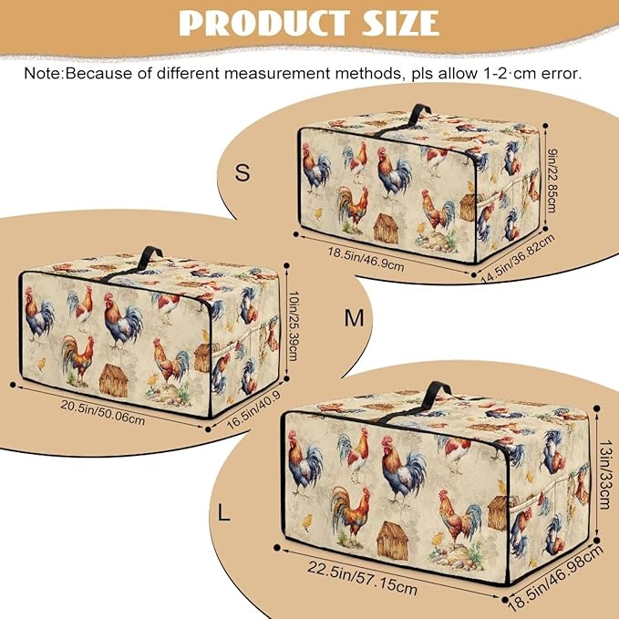 Doojoayie Small Appliance Covers Rooster Print Toaster Cover 4 Slice Bread Machine Protector Kitchen Decoration Gift for Friends Who Loves to Cook