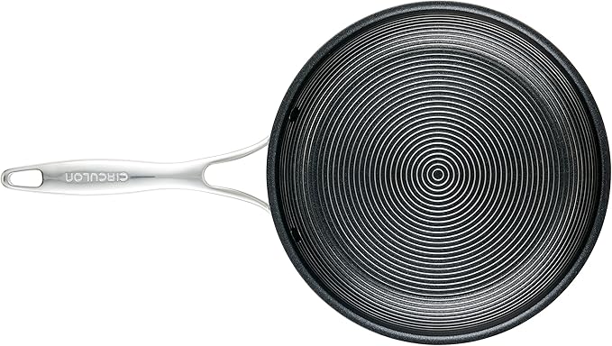 Circulon Clad Stainless Steel Frying Pans/Skillet Set with Hybrid SteelShield and Nonstick Technology 10 Inch and 8.5 Inch Silver