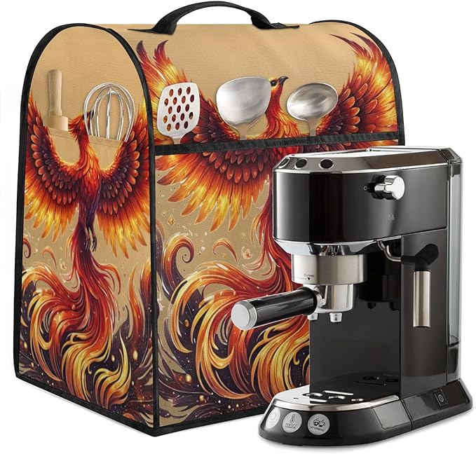 Kitchen Aid Mixer Cover Animal Phoenix Gold Stand Mixer Cover Compatible with 6-8 Quarts Stand Mixers Dust Covers with Zipper Pocket Foldable Washable Kitchen Aid Organizer Bag