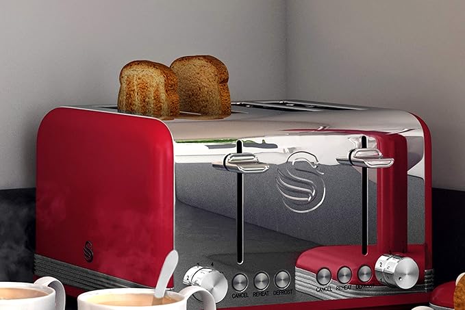 Swan 4 Slice Retro Toaster