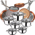 Kitchen Battery 12 Pieces SAN IGNACIO Cassel Stainless Steel with pan Set (182022242628 in) in Pressed Aluminum