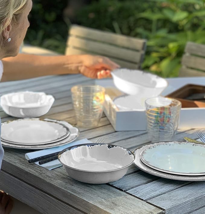 Fox Run Melamine Dinnerware Set Ivory 10