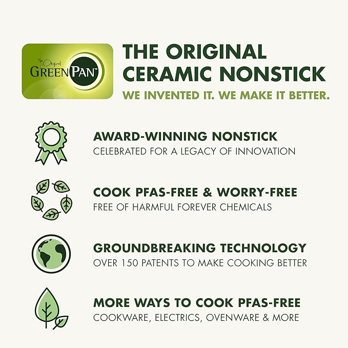 GreenPan Rice Cooker 8 Cups Cooked (4 Uncooked) Low-Carb &amp Soup Mode10 ONE-TOUCH Cooking Presets PFAS-Free Ceramic Steamer Basket Fuzzy Logic Auto Keep Warm Oats 24HR Delay Timer Cream